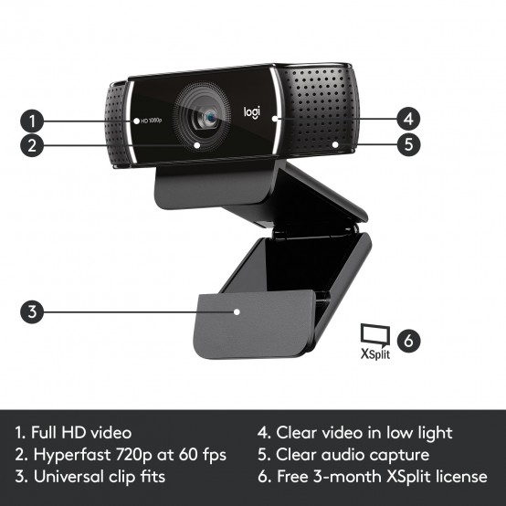 Camera web Logitech Webcam C922 Pro Stream 960-001088