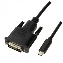 Adaptor LogiLink USB Type-C cable, C/M to DVI-D/M, 1080p, black, 1.8 m UA0331