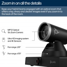 Camera web HP Poly Studio E60 Smart Camera 4K MPTZ with 12x Optical Zoom TAA 9W1A7AAAC3