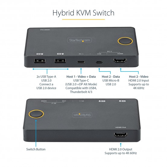 Switch KVM StarTech.com  SV221HUC4K