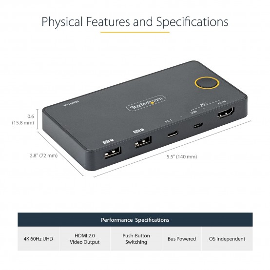 Switch KVM StarTech.com  SV221HUC4K