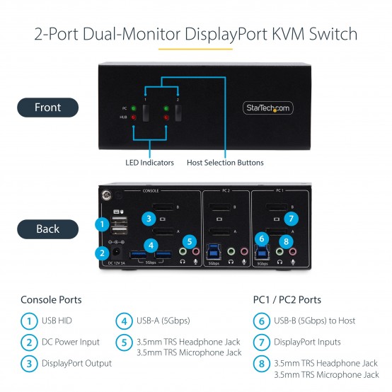 Switch KVM StarTech.com  P2DD46A2-KVM-SWITCH