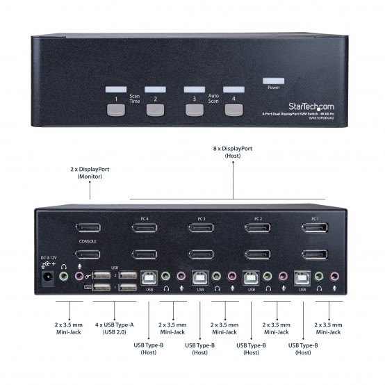 Switch KVM StarTech.com  SV431DPDDUA2