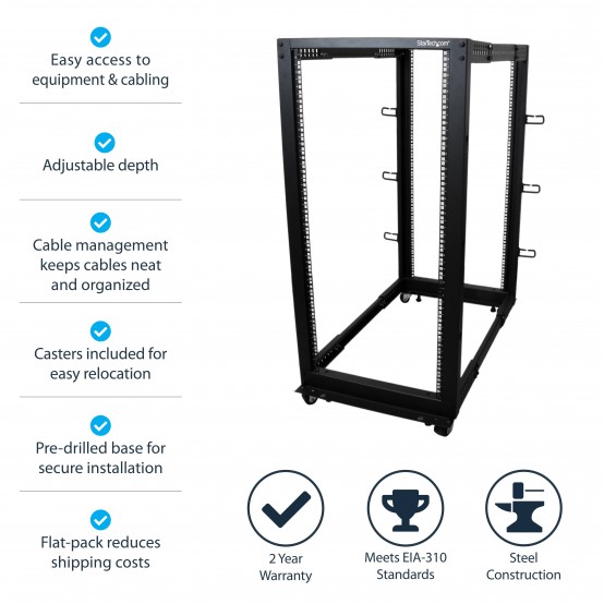 Cabinet StarTech.com  4POSTRACK25U